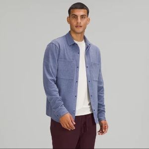 Lululemon Soft Knit Overshirt Button Down Heathered Larkspur Blue Size Large